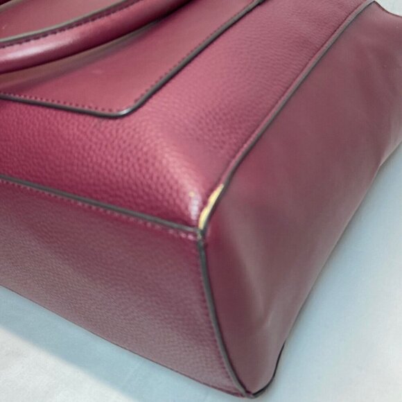 Nanette Lepore Plum Berry Saffiano Leather Large Tote Handle Shoulder Bag Purse - Picture 9 of 16